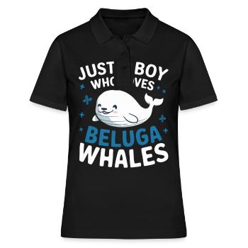 Beluga Wal Ozean Belugas Wale - Frauen Polo Shirt - Schwarz - Vorne - Ailine (174cm)