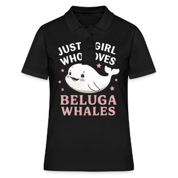 Beluga Wal Ozean Belugas Wale - Frauen Polo Shirt - Schwarz - Vorne - Ailine (174cm)