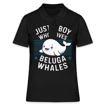 Beluga Wal Ozean Belugas Wale - Frauen Polo Shirt - Schwarz - Vorne - Ailine (174cm)