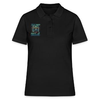 Travailler dur, faire la fête plus fort - Polo Femme - noir - Devant - Ailine (174cm)