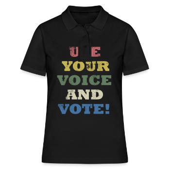 Allez voter élection politique politicien de campagne - Polo Femme - noir - Devant - Ailine (174cm)