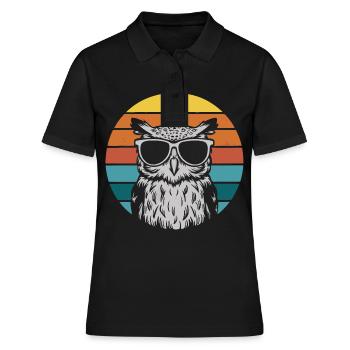 oiseau de nuit hibou hibou oiseau - Polo Femme - noir - Devant - Ailine (174cm)