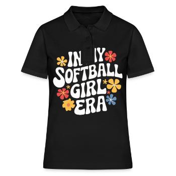 Softball Sports Joueur de softball - Polo Femme - noir - Devant - Ailine (174cm)