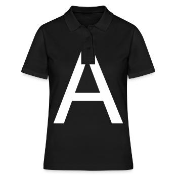 A A Prénom Nom Inizialen - Polo Femme - noir - Devant - Ailine (174cm)
