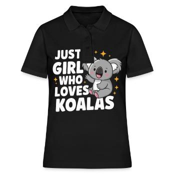 Koala Koala Koala Ours Koala Animal - Polo Femme - noir - Devant - Ailine (174cm)