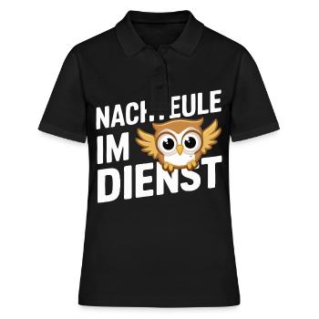 oiseau de nuit hibou hibou oiseau - Polo Femme - noir - Devant - Ailine (174cm)