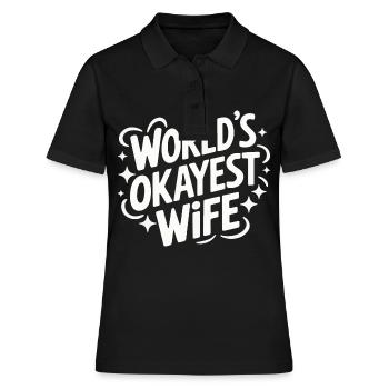 Frau Ehefrau Partnerin Familie Verheiratet - Frauen Polo Shirt - Schwarz - Vorne - Ailine (174cm)