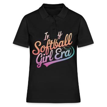 Softball Sports Joueur de softball - Polo Femme - noir - Devant - Ailine (174cm)