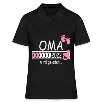 Oma 2022 Schwangerschaft verkünden wird geladen - Frauen Polo Shirt - Schwarz - Vorne - Ailine (174cm)