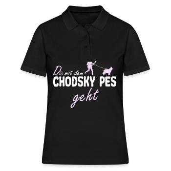 Chodsky Pes Böhmischer Schäferhund Lustiger Spruch - Frauen Polo Shirt - Schwarz - Vorne - Ailine (174cm)