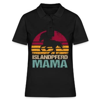 Islandpferd Tölt Isländer Mama - Frauen Polo Shirt - Schwarz - Vorne - Ailine (174cm)