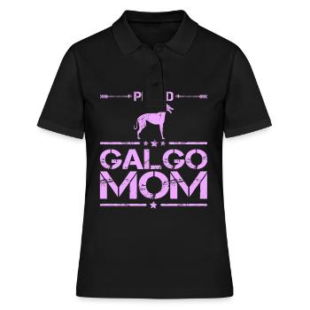 Galgo Espanol Chien Greyhound Mama Rose - Polo Femme - noir - Devant - Ailine (174cm)