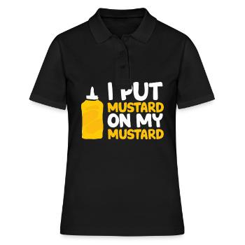 Senf Gelber Senf Lecker Essen Scharfer Senf - Frauen Polo Shirt - Schwarz - Vorne - Ailine (174cm)