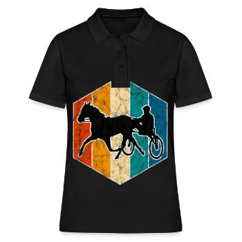 Trotter courses de trot dans un style rétro ou vintage - Polo Femme - noir - Devant - Ailine (174cm)