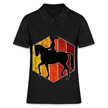 Dressur Dressurreiten Dressurreiter Reiten Pferd - Frauen Polo Shirt - Schwarz - Vorne - Ailine (174cm)
