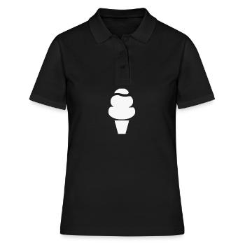 Eis Eiscreme Softeis Geschenkidee - Frauen Polo Shirt - Schwarz - Vorne - Ailine (174cm)