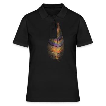 farbige Feder - Frauen Polo Shirt - Schwarz - Vorne - Ailine (174cm)