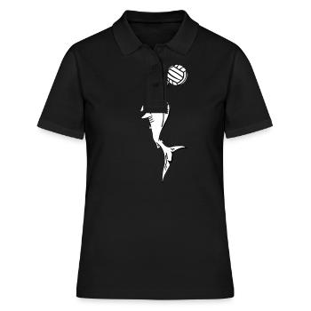 Hai mit Volleyball - Frauen Polo Shirt - Schwarz - Vorne - Ailine (174cm)