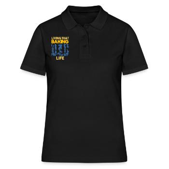 Living That Baking Dad Life Baker Papa - Women's Polo Shirt - black - Front - Ailine (174cm)