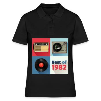 Le meilleur de 1982 Vinyl Radio Oldschool Turntable - Polo Femme - noir - Devant - Ailine (174cm)