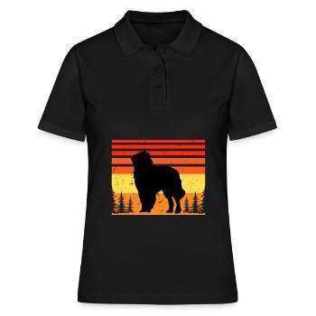 Chien de berger des Carpates Silhouette Rétro Coucher de soleil - Polo Femme - noir - Devant - Ailine (174cm)