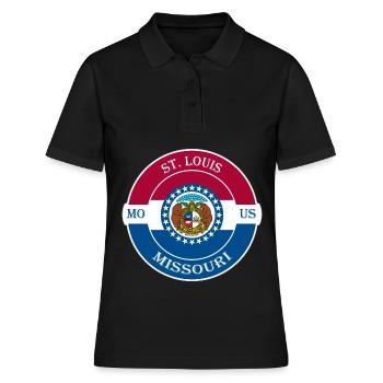 St. Louis Missouri drapeau USA voyage souvenir badge - Polo Femme - noir - Devant - Ailine (174cm)