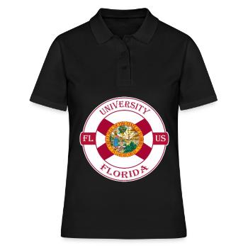 Badge souvenir de voyage University Florida Flag USA - Polo Femme - noir - Devant - Ailine (174cm)