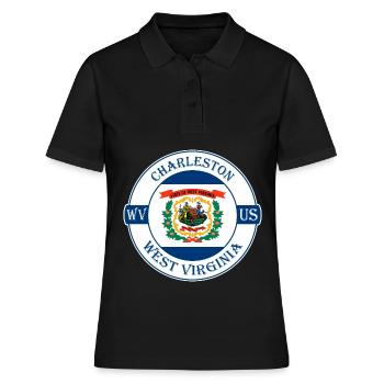 Charleston West Virginia Flagge USA Souvenir Logo - Frauen Polo Shirt - Schwarz - Vorne - Ailine (174cm)