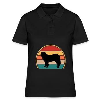 Chien de berger du Caucase Silhouette Rétro Coucher de soleil - Polo Femme - noir - Devant - Ailine (174cm)