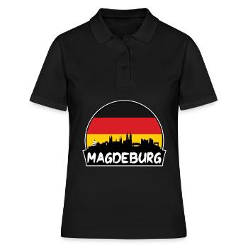 Magdebourg Allemagne Flag Skyline Silhouette Voyage - Polo Femme - noir - Devant - Ailine (174cm)