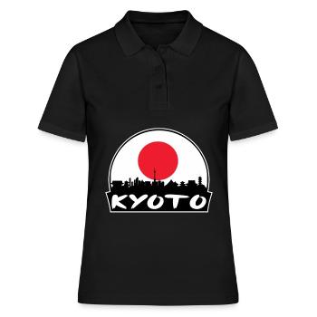 Kyoto Japon Flag Skyline Silhouette Voyage - Polo Femme - noir - Devant - Ailine (174cm)