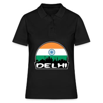Delhi Inde Flag Skyline Silhouette Voyage - Polo Femme - noir - Devant - Ailine (174cm)