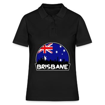 Brisbane Australie Flag Skyline Silhouette Voyage - Polo Femme - noir - Devant - Ailine (174cm)