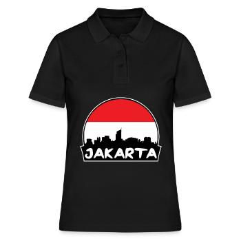 Jakarta Indonésie drapeau Skyline Silhouette Voyage - Polo Femme - noir - Devant - Ailine (174cm)