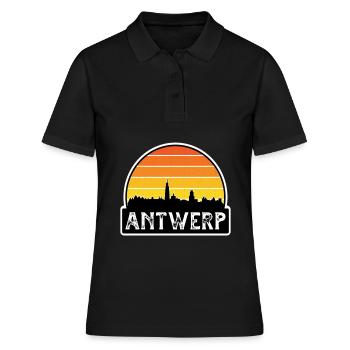 Anvers Belgique Flag Skyline Souvenir de voyage - Polo Femme - noir - Devant - Ailine (174cm)
