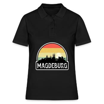 Magdebourg Allemagne Flag Skyline Souvenir de voyage - Polo Femme - noir - Devant - Ailine (174cm)
