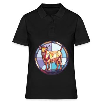 Vache Aquarelle colorée Animal Animal Illustration - Polo Femme - noir - Devant - Ailine (174cm)