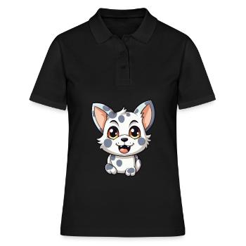 Australien tacheté brume chat dessin animé Art de l’aquarelle - Polo Femme - noir - Devant - Ailine (174cm)