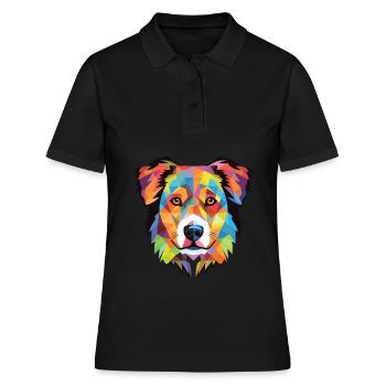 Chien de berger des Carpates race aquarelle colorée - Polo Femme - noir - Devant - Ailine (174cm)