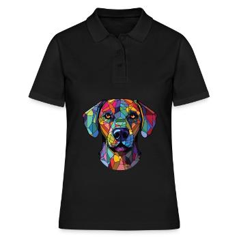 Cao De Castro Laboreiro Hunderasse Aquarellglas - Frauen Polo Shirt - Schwarz - Vorne - Ailine (174cm)