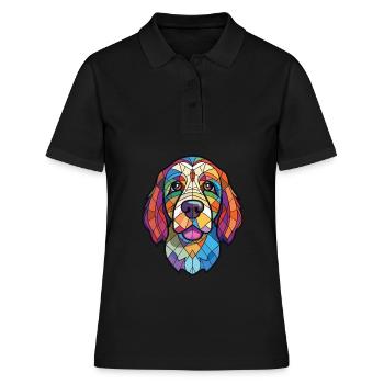 Cao De Castro Laboreiro Hunderasse Aquarellglas - Frauen Polo Shirt - Schwarz - Vorne - Ailine (174cm)