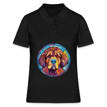 Tibetischer Mastiff Hunderasse Aquarell Illustration - Frauen Polo Shirt - Schwarz - Vorne - Ailine (174cm)