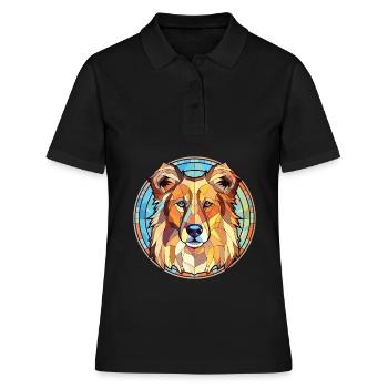 Chien de berger des Carpates race aquarelle colorée - Polo Femme - noir - Devant - Ailine (174cm)