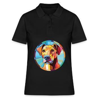 Braque Saint Germain chien race aquarelle colorée - Polo Femme - noir - Devant - Ailine (174cm)