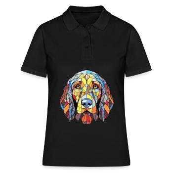 Chien de garde portugais chien race aquarelle colorée - Polo Femme - noir - Devant - Ailine (174cm)