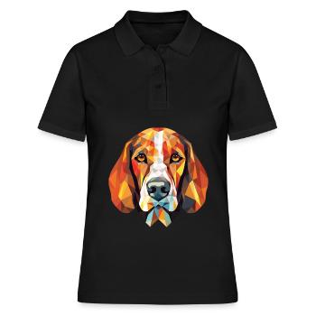 Russe Arlequin chien chien race verre aquarelle - Polo Femme - noir - Devant - Ailine (174cm)