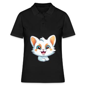 Brume australienne chat dessin animé aquarelle Clipart - Polo Femme - noir - Devant - Ailine (174cm)