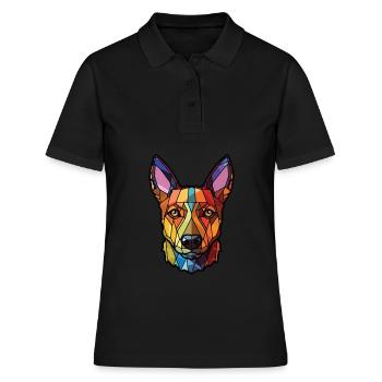Lancashire Heeler Ormskirk Terrier chien aquarelle - Polo Femme - noir - Devant - Ailine (174cm)