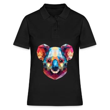 Koala buntes Aquarell Tier Haustier Illustration - Frauen Polo Shirt - Schwarz - Vorne - Ailine (174cm)
