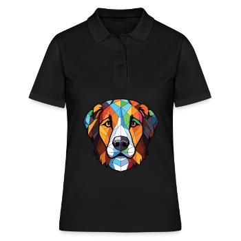 Chien de berger des Carpates race aquarelle colorée - Polo Femme - noir - Devant - Ailine (174cm)